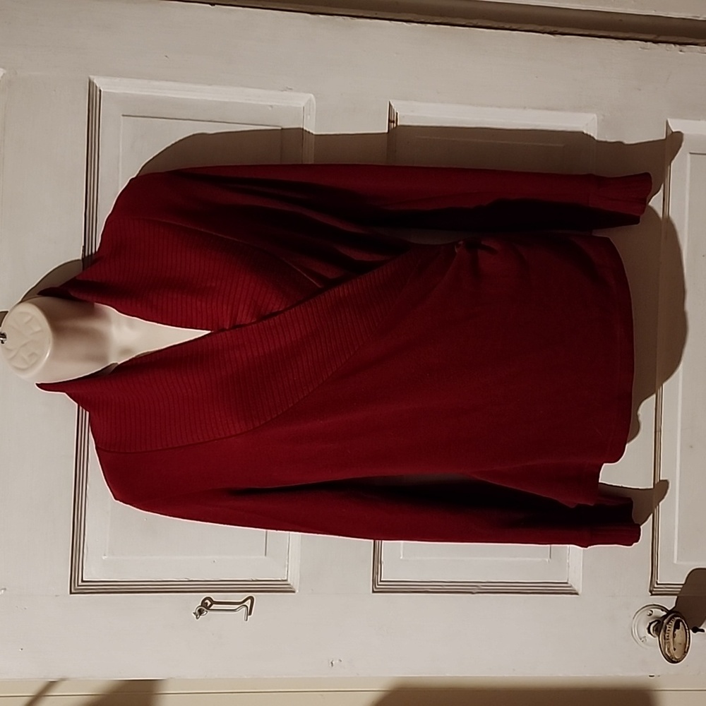 One Clothing Long Sleeve Burgundy Ruched Sweater M